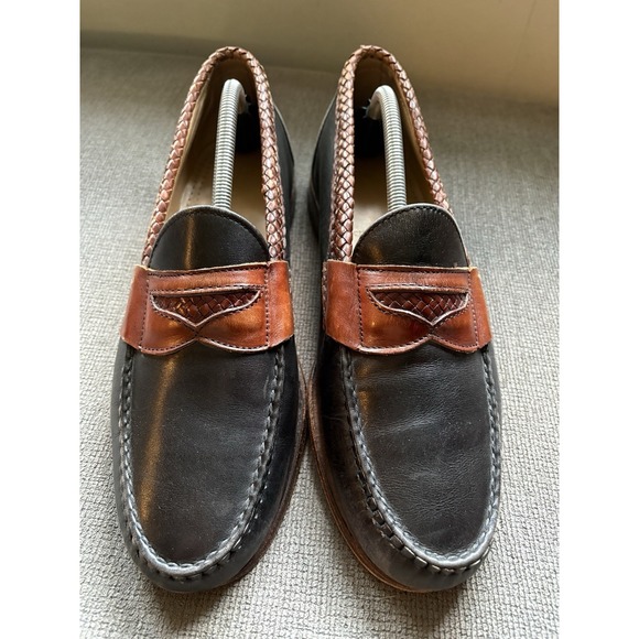 Allen Edmonds Newcastle Penny Loafers Men 10.5D Black Brown Braided Leather USA main image 5